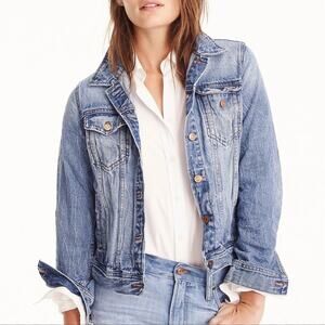 J. CREW Light Patriot Wash Blue Cotton Button Up Classic Denim Jean Jacket Sz S